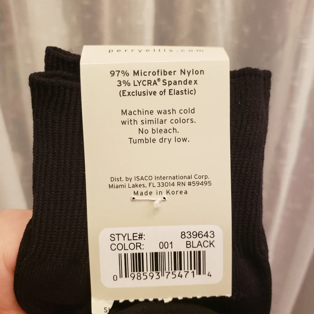 Perry Ellis Portfolio Dress Socks Black NWT